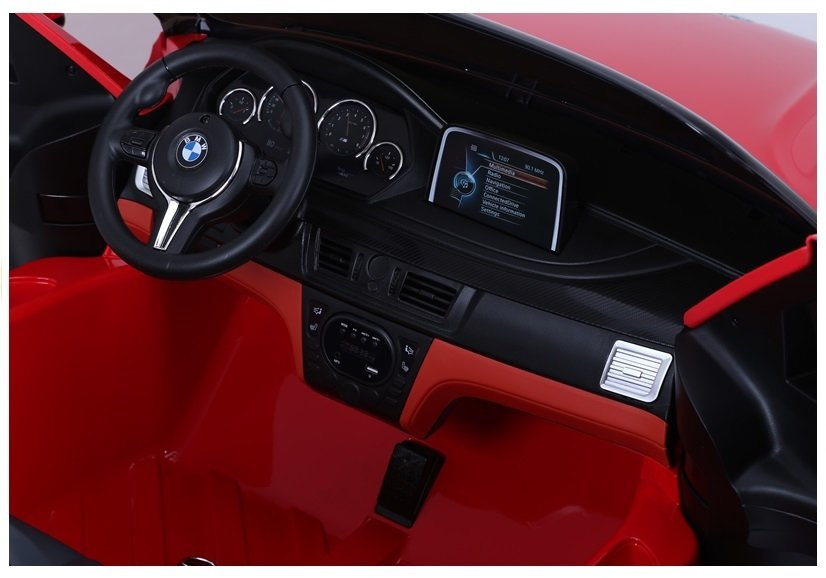 Elektrinis visureigis bmw x6m, šviesiai raudonas