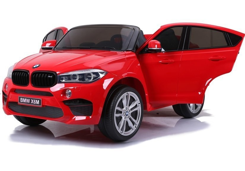 Elektrinis visureigis bmw x6m, šviesiai raudonas
