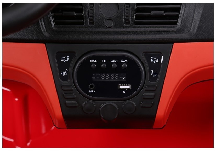 Elektrinis visureigis bmw x6m, šviesiai raudonas