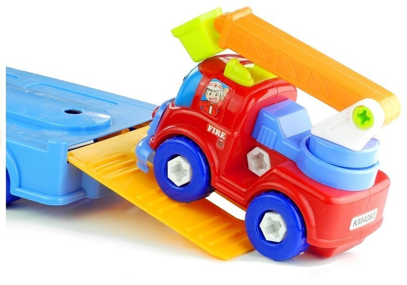 Vilkikas su automobiliukais ir aksesuarais