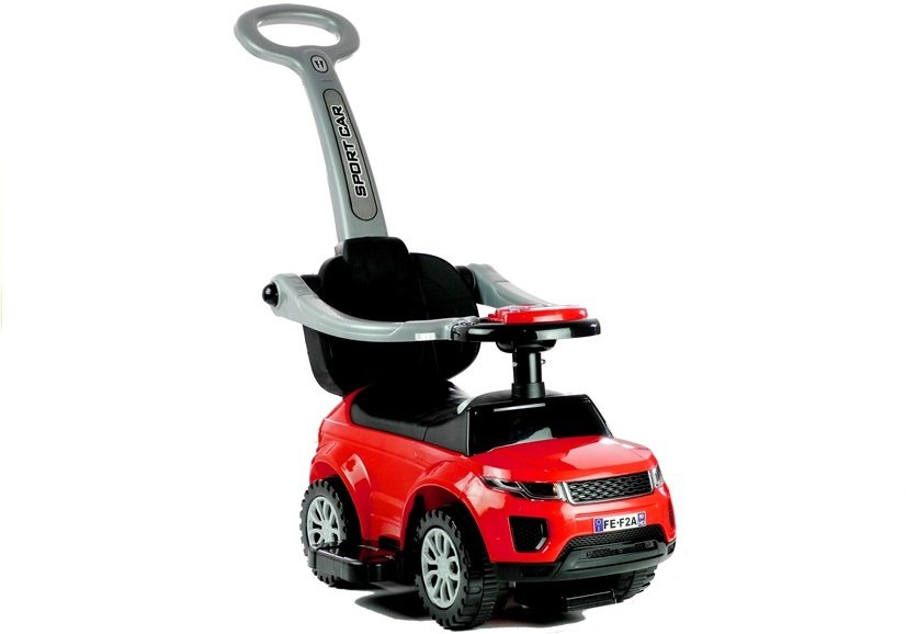 Automobilis varomas kojomis su rankena tėvams 614w raudona