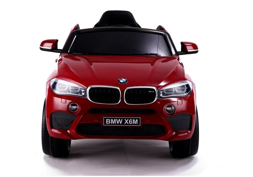 Vaikiškas elektrinis visureigis bmw x6m, nudažytas raudonai