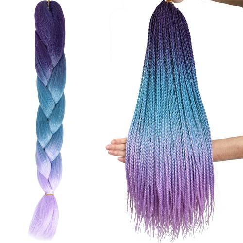 Sintetinės plaukų pynės ombre blue/fio