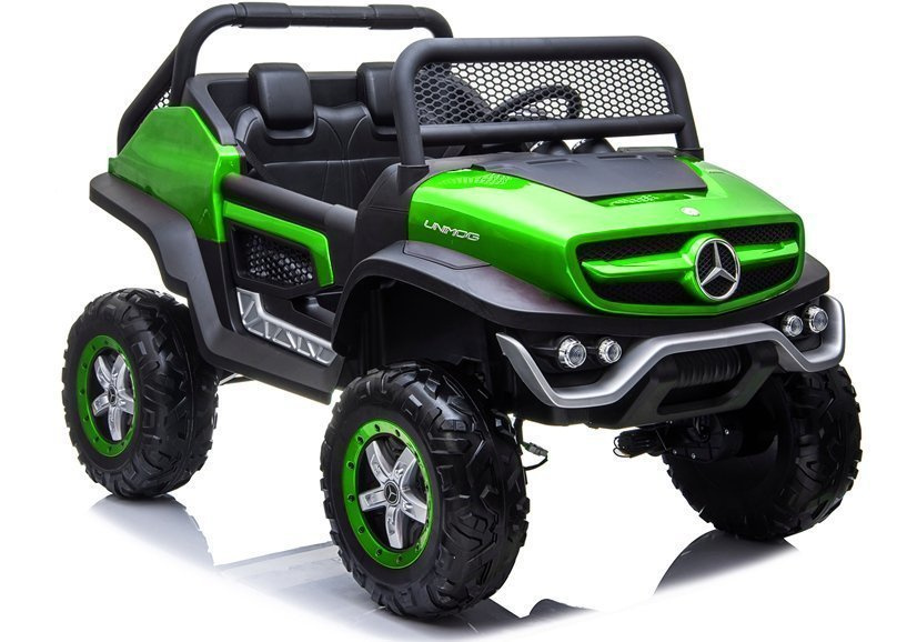 Akumuliatorinis automobilis Mercedes Unimog žalias