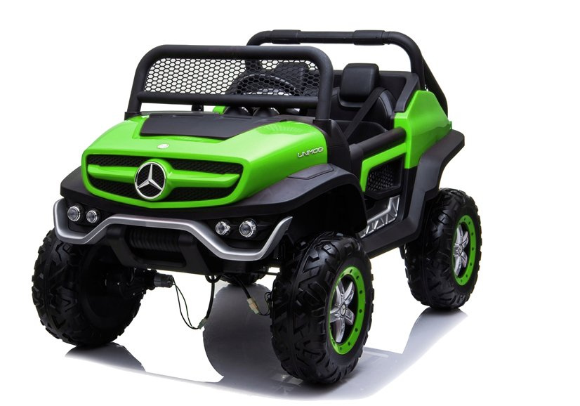 Akumuliatorinis automobilis Mercedes Unimog žalias