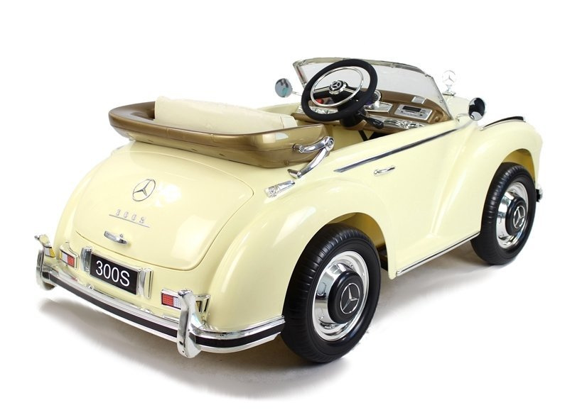 Vaikiškas elektromobilis mercedes-benz 300s, smėlio spalvos