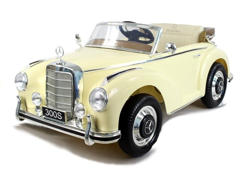 Vaikiškas elektromobilis mercedes-benz 300s, smėlio spalvos