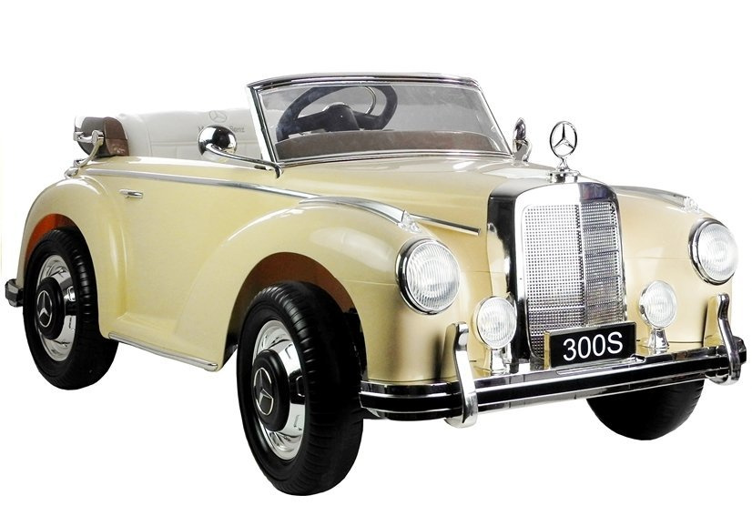 Vaikiškas elektromobilis mercedes-benz 300s, smėlio spalvos