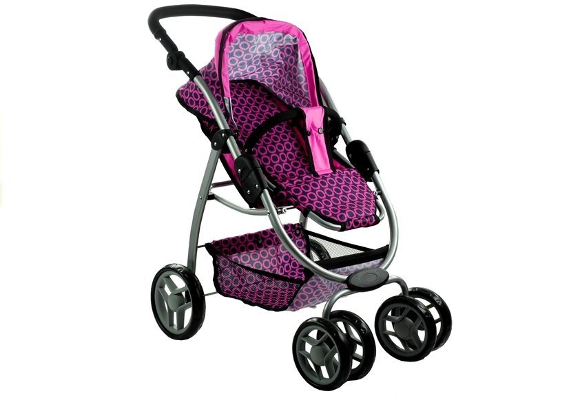 Vežimėlis mergaitėms 2in1 doll bogie and stroller alice 8668, rožinis
