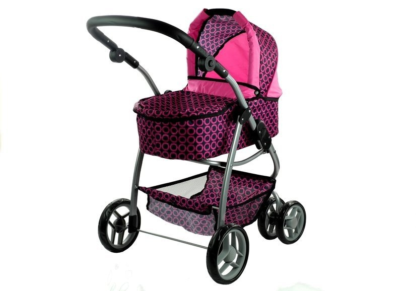 Vežimėlis mergaitėms 2in1 doll bogie and stroller alice 8668, rožinis