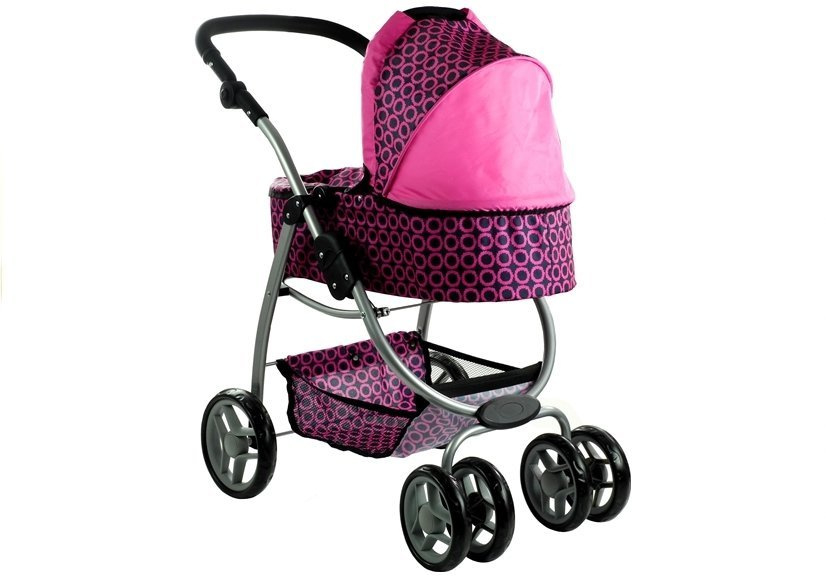 Vežimėlis mergaitėms 2in1 doll bogie and stroller alice 8668, rožinis