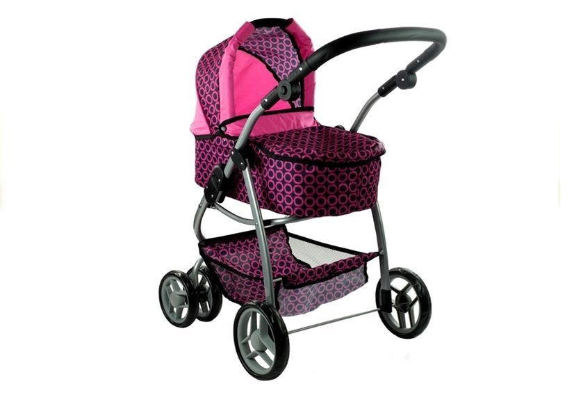 Vežimėlis mergaitėms 2in1 doll bogie and stroller alice 8668, rožinis
