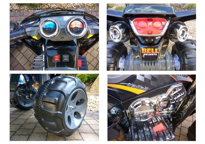 Elektrinis keturratis vaikams quad, juodas