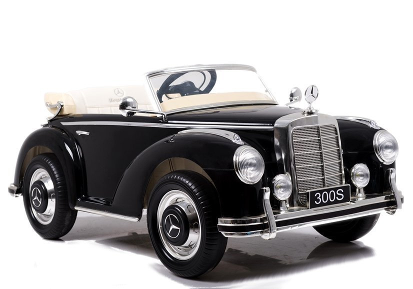 Vienvietis vaikiškas elektromobilis mercedes 300s ls-618, juodas blizgus