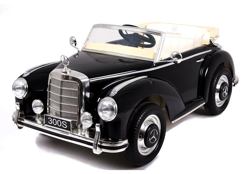 Vienvietis vaikiškas elektromobilis mercedes 300s ls-618, juodas blizgus
