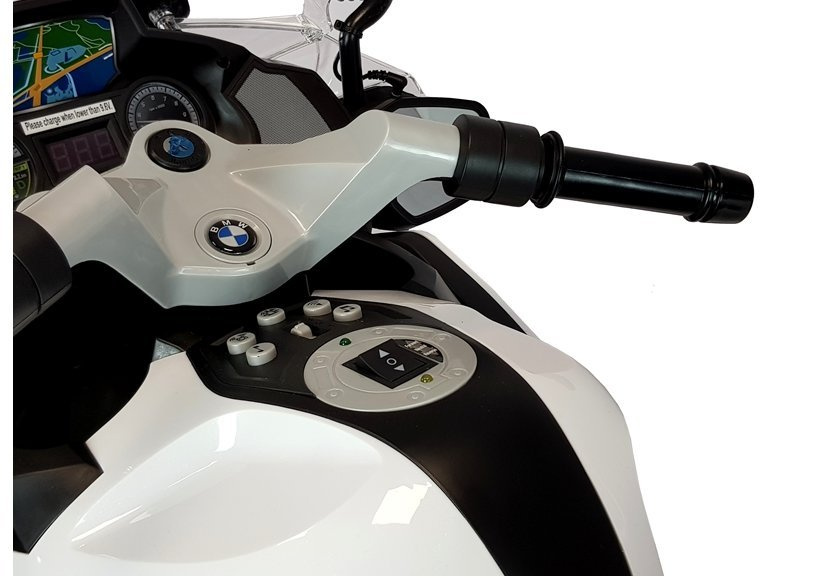 Elektrinis motociklas vaikams bmw r1200 police, baltas