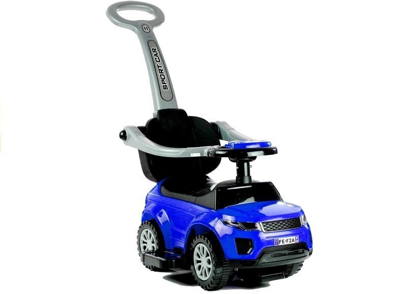 Automobilis varomas kojomis su rankena tėvams 614w mėlyna