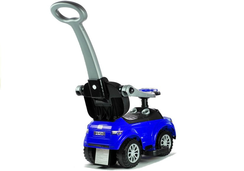 Automobilis varomas kojomis su rankena tėvams 614w mėlyna