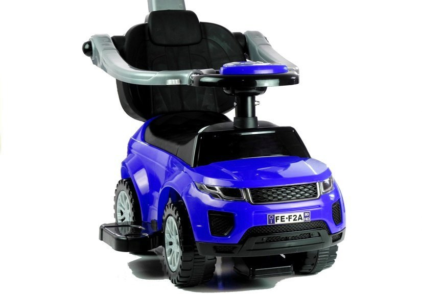 Automobilis varomas kojomis su rankena tėvams 614w mėlyna