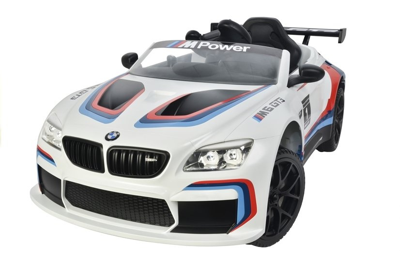 Vienvietis elektromobilis vaikams bmw m6 gt3, baltas