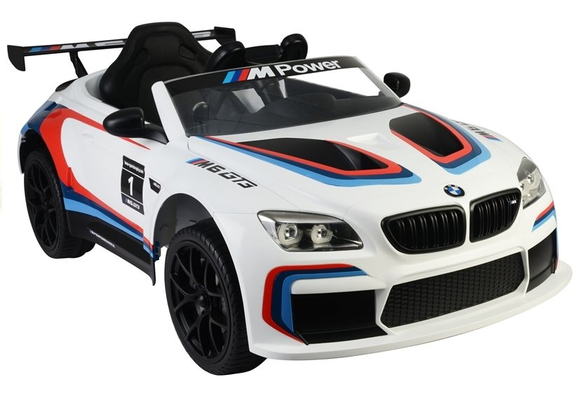 Vienvietis elektromobilis vaikams bmw m6 gt3, baltas