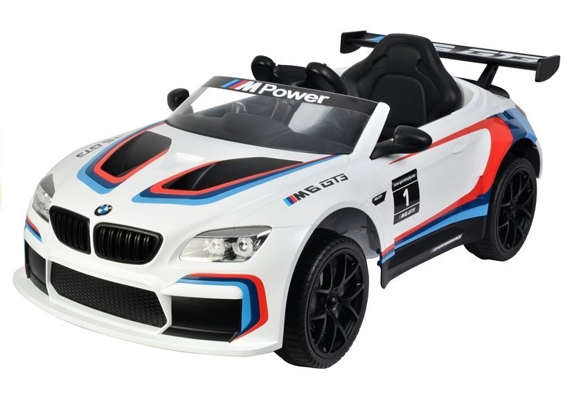 Vienvietis elektromobilis vaikams bmw m6 gt3, baltas