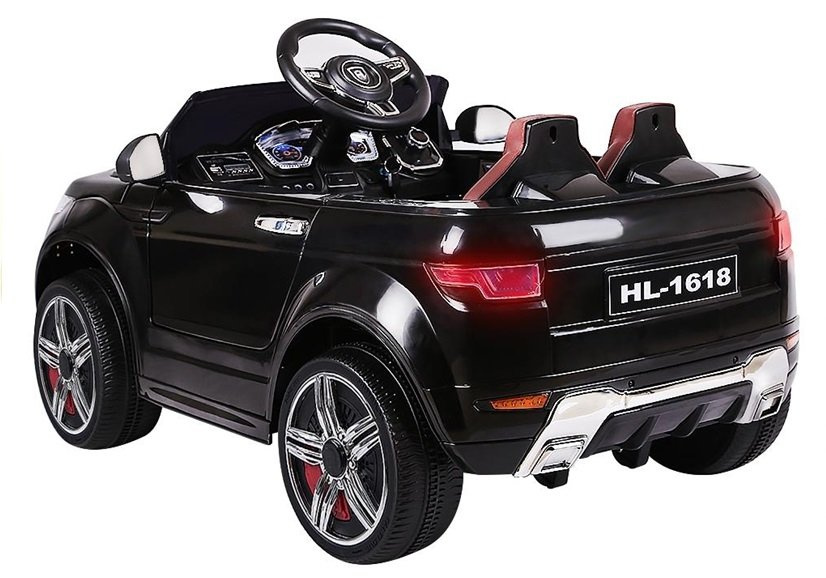 Juodas vaikiškas akumuliatorinis automobilis HL1618 su nuotoliniu valdymu