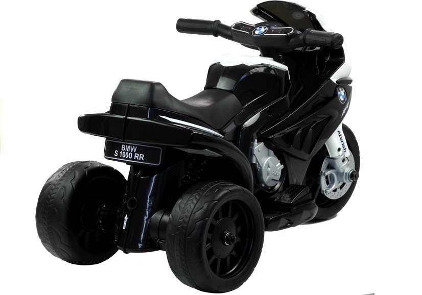 Trijų ratų elektrinis motociklas vaikams l-toys bmw s1000rr, juodas