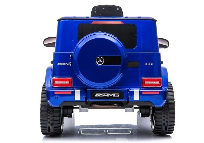 Mercedes g63 amg vaikiškas elektromobilis – mėlynos spalvos