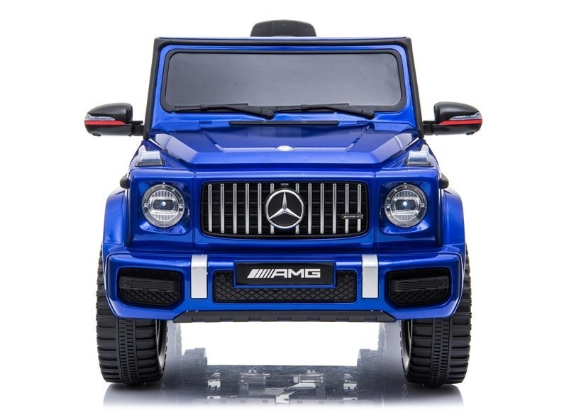 Mercedes g63 amg vaikiškas elektromobilis – mėlynos spalvos
