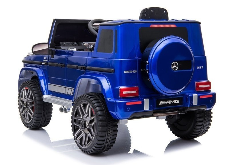 Mercedes g63 amg vaikiškas elektromobilis – mėlynos spalvos