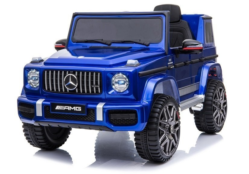 Mercedes g63 amg vaikiškas elektromobilis – mėlynos spalvos