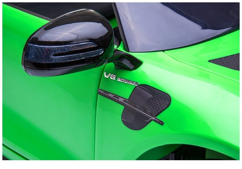 Vienvietis vaikiškas elektromobilis mercedes gtr lean cars, žalias