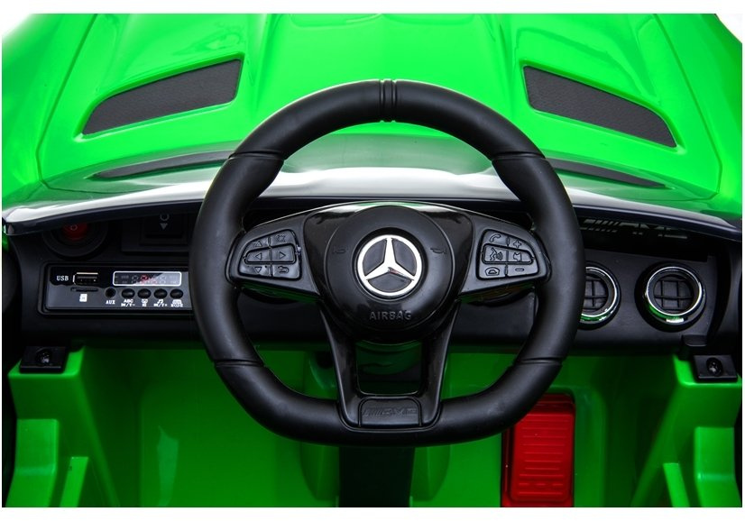 Vienvietis vaikiškas elektromobilis mercedes gtr lean cars, žalias