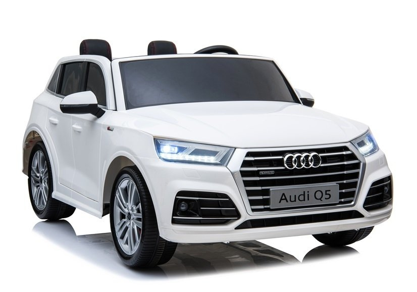 Balta audi q5 elektrinė vaikiška mašina dviejų vietų