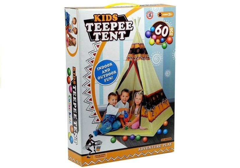 Indiško tipo palapinė vaikams su kamuoliukais kids teepee tent