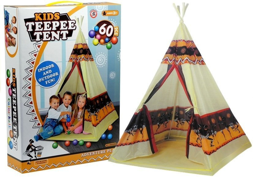 Indiško tipo palapinė vaikams su kamuoliukais kids teepee tent