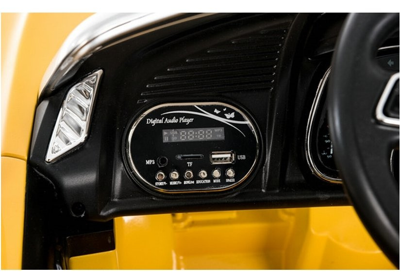 Elektrinis sportinis automobilis vaikams audi r8 spyder, geltonas