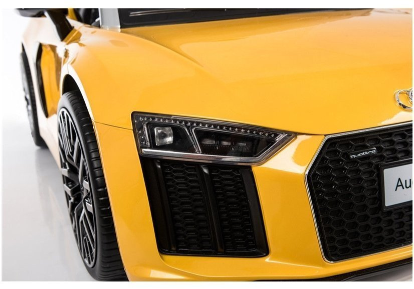 Elektrinis sportinis automobilis vaikams audi r8 spyder, geltonas