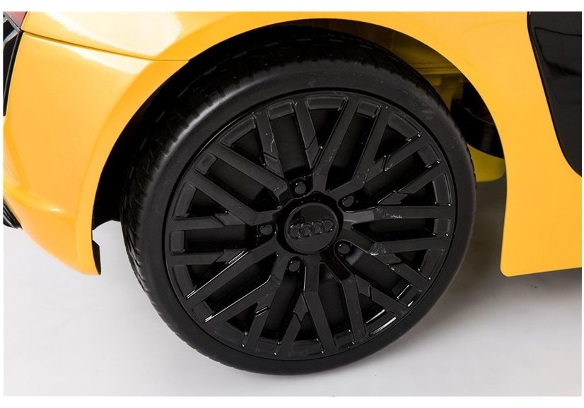 Elektrinis sportinis automobilis vaikams audi r8 spyder, geltonas