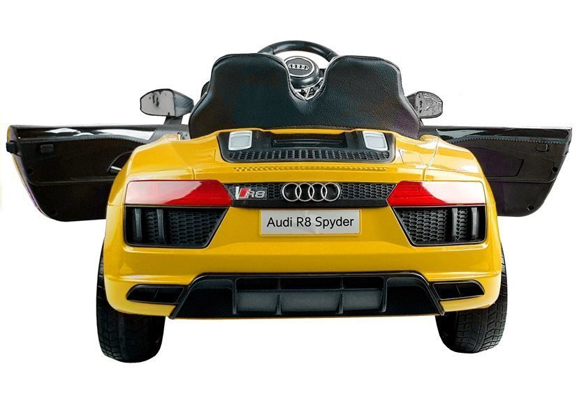 Elektrinis sportinis automobilis vaikams audi r8 spyder, geltonas