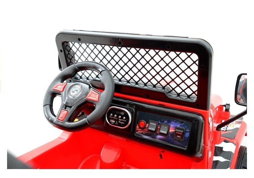 Elektromobilis vaikams jeep raptor s618, raudonas