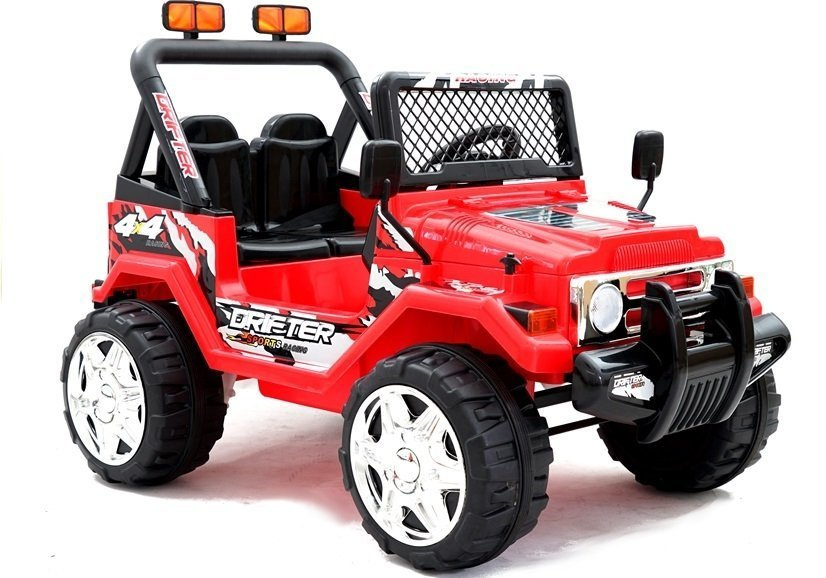Elektromobilis vaikams jeep raptor s618, raudonas