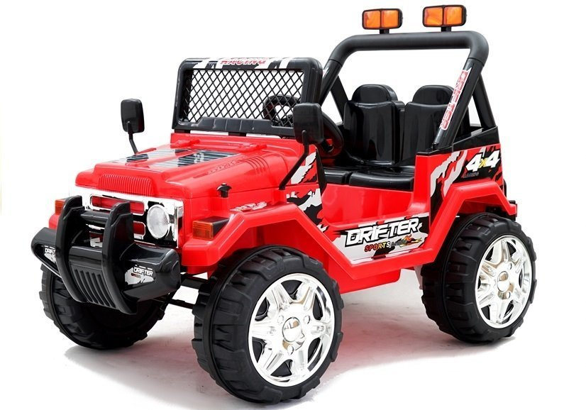 Elektromobilis vaikams jeep raptor s618, raudonas