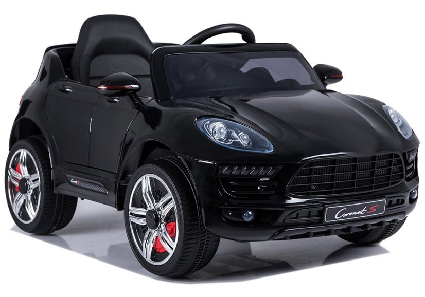 Juodas vaikiškas automobilis Coronet S su akumuliatoriumi
