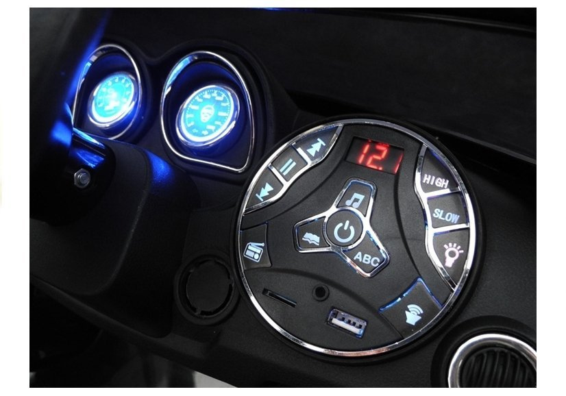Juodas vaikiškas automobilis Coronet S su akumuliatoriumi