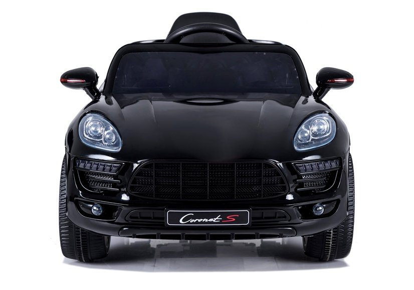 Juodas vaikiškas automobilis Coronet S su akumuliatoriumi