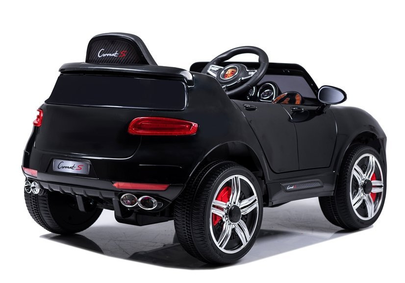 Juodas vaikiškas automobilis Coronet S su akumuliatoriumi