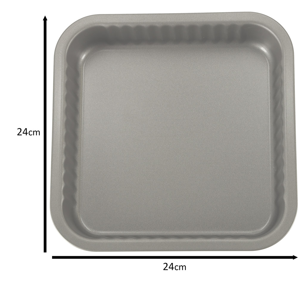 Neprideganti kepimo forma pyragams ir picoms, 24x24 cm, pilka