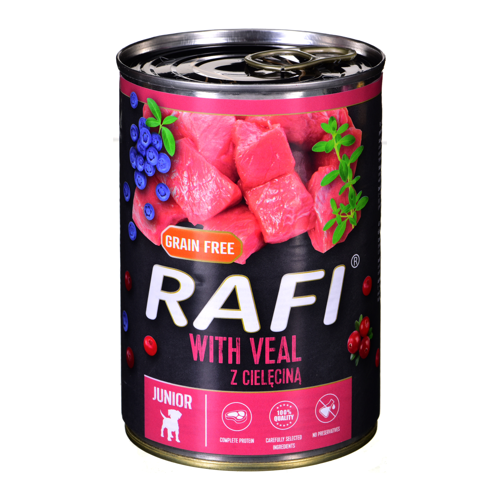 Rafi junior konservai šunims su veršiena, 400 g